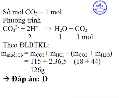 Cho 115 gam hỗn hợp gồm ACO3 ; B2CO3 ; R2CO3 tác dụng hết với dung dịch HCl thấy thoát ra 22,4 lit khí CO2 ( đktc).